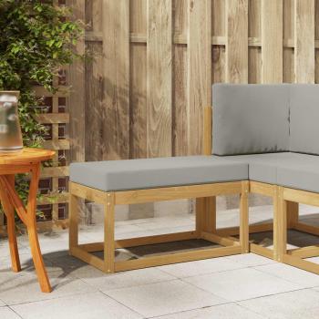 ARDEBO.de - Outdoor Hocker Bank Massivholz Akazie Weiß
