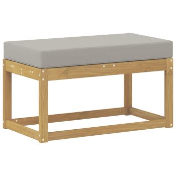 Outdoor Hocker Bank Massivholz Akazie Weiß