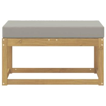Outdoor Hocker Bank Massivholz Akazie Weiß
