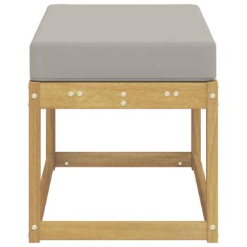 Outdoor Hocker Bank Massivholz Akazie Weiß