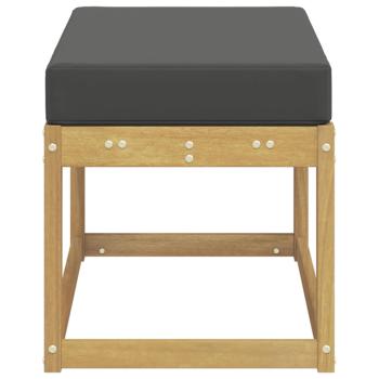Outdoor Hocker Bank Massivholz Akazie Weiß