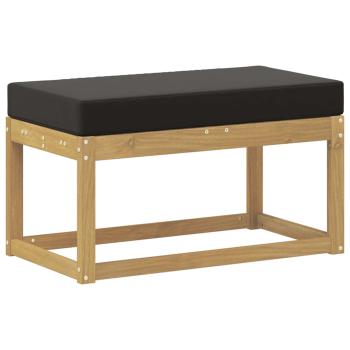 Outdoor Hocker Bank Massivholz Akazie Weiß