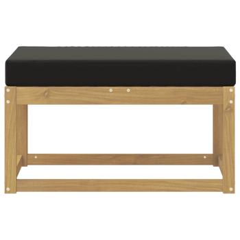 Outdoor Hocker Bank Massivholz Akazie Weiß