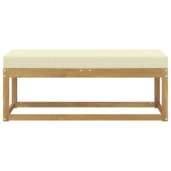 Outdoor Hocker Bank Massivholz Akazie Weiß