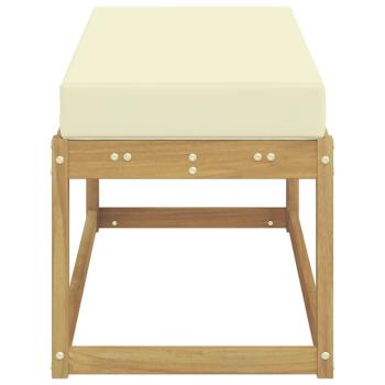 Outdoor Hocker Bank Massivholz Akazie Weiß