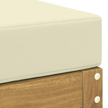 Outdoor Hocker Bank Massivholz Akazie Weiß