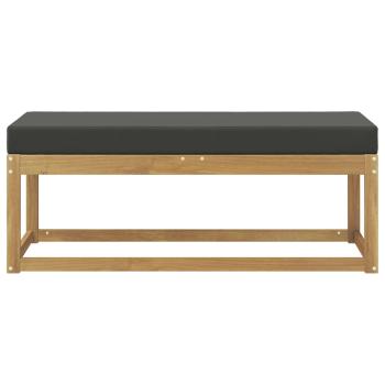 Outdoor Hocker Bank Massivholz Akazie Weiß