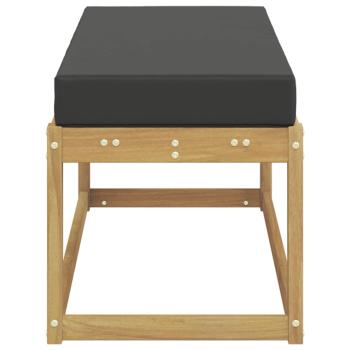 Outdoor Hocker Bank Massivholz Akazie Weiß