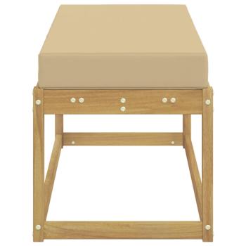 Outdoor Hocker Bank Massivholz Akazie Weiß gewaschen und Beige