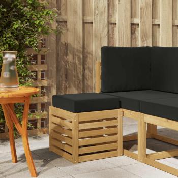 ARDEBO.de - Outdoor Hocker Bank Massivholz Akazie Weiß