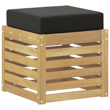 Outdoor Hocker Bank Massivholz Akazie Weiß