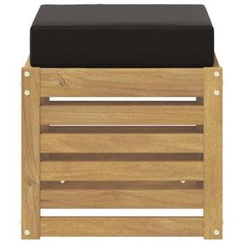 Outdoor Hocker Bank Massivholz Akazie Weiß