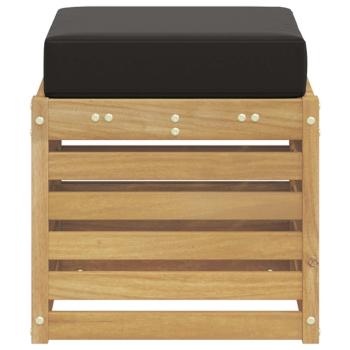 Outdoor Hocker Bank Massivholz Akazie Weiß