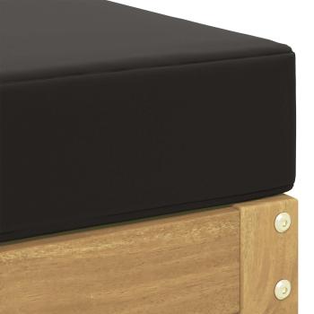 Outdoor Hocker Bank Massivholz Akazie Weiß