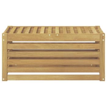 Outdoor Hocker Bank Massivholz Akazie Weiß 79 x 43 x 37 cm