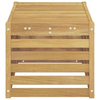 Outdoor Hocker Bank Massivholz Akazie Weiß 79 x 43 x 37 cm