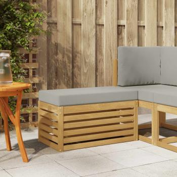 ARDEBO.de - Outdoor Hocker Bank Massivholz Akazie Weiß