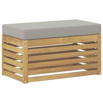 Outdoor Hocker Bank Massivholz Akazie Weiß