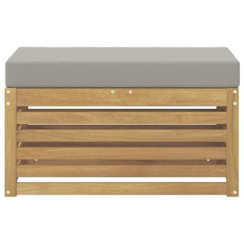 Outdoor Hocker Bank Massivholz Akazie Weiß