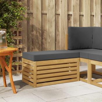ARDEBO.de - Outdoor Hocker Bank Massivholz Akazie Weiß