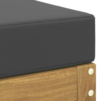 Outdoor Hocker Bank Massivholz Akazie Weiß