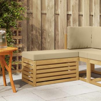 ARDEBO.de - Outdoor Hocker Bank Massivholz Akazie Weiß
