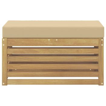 Outdoor Hocker Bank Massivholz Akazie Weiß