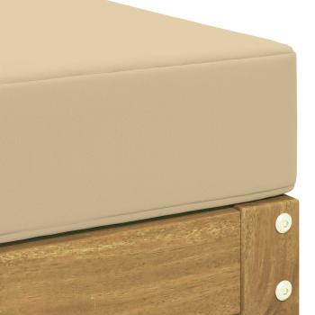 Outdoor Hocker Bank Massivholz Akazie Weiß