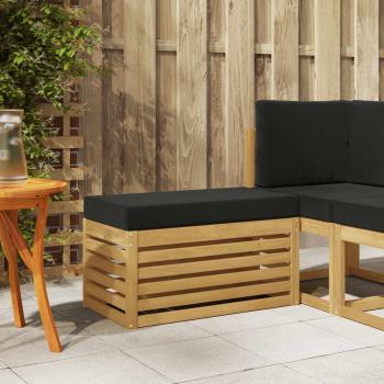 ARDEBO.de - Outdoor Hocker Bank Massivholz Akazie Weiß