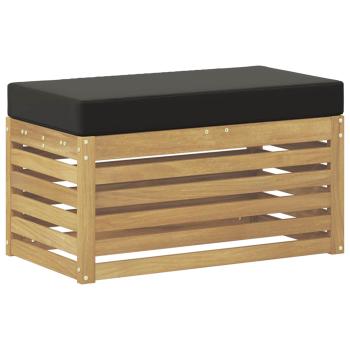 Outdoor Hocker Bank Massivholz Akazie Weiß