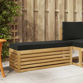 ARDEBO.de - Outdoor Hocker Bank Massivholz Akazie Weiß