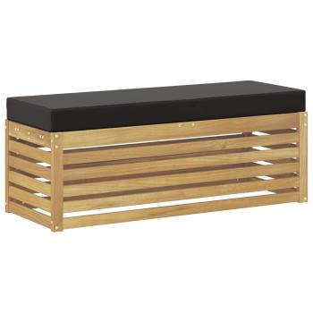 Outdoor Hocker Bank Massivholz Akazie Weiß