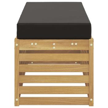 Outdoor Hocker Bank Massivholz Akazie Weiß