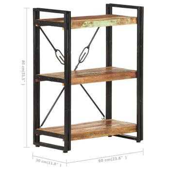 B?cherregal 3 F?cher 60x30x80 cm Altholz Massiv