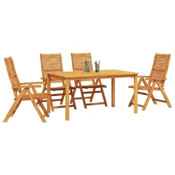 Garten Essgruppe 5 stk. Braun Massivholz Akazie