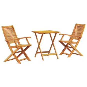 ARDEBO.de - Klapp Bistro Set 3 stk. Braun Massivholz Akazie