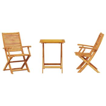 Klapp Bistro Set 3 stk. Braun Massivholz Akazie