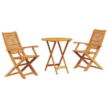Klapp Bistro Set 3 stk. Braun Massivholz Akazie