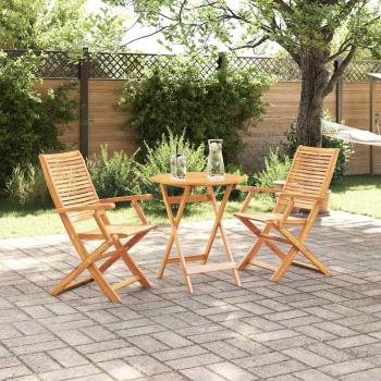 ARDEBO.de - Klapp Bistro Set 3 Stk. Braun Massivholz Akazie