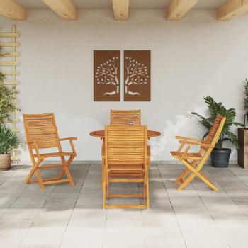 Garten Essgruppe 5 stk. Braun Massivholz Akazie