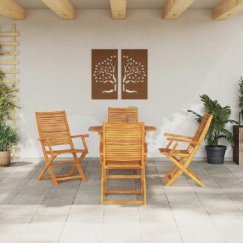 Garten Essgruppe 5 stk. Braun Massivholz Akazie