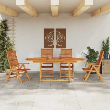 Garten Essgruppe 5 stk. Braun Massivholz Akazie