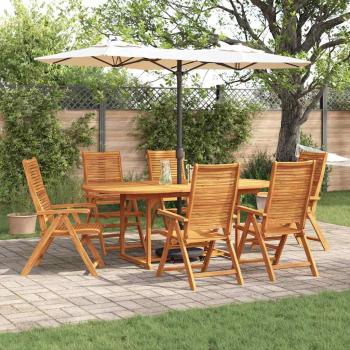 ARDEBO.de - Garten Essgruppe 7 stk. Braun Massivholz Akazie