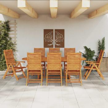 Garten Essgruppe 9 pcs Braun Massivholz Akazie