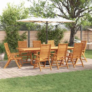 ARDEBO.de - Garten Essgruppe 9 pcs Braun Massivholz Akazie