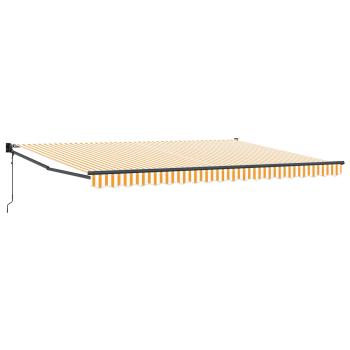 Ausziehbare Markise Gelb und Weiß 4 x 2 m Polyester und Metall