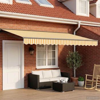 ARDEBO.de - Elektrische ausziehbare Markise Gelb, Weiß, Anthrazit 4 x 2 m