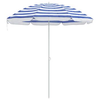 Garten-Sonnenschirm 240 cm 170T Polyester Blau und Weiß