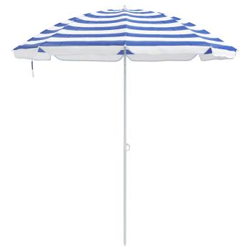 Garten-Sonnenschirm 240 cm 170T Polyester Blau und Weiß