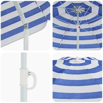 Garten-Sonnenschirm 240 cm 170T Polyester Blau und Weiß